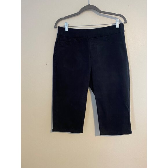 Bandolino Womens Black Denim Capri Pants Size 10 Thea Pull On Pants Casual - Picture 1 of 7